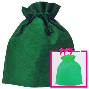 【送料無料】不織布巾着袋(大) 無地 グリーン 250×280×底マチ80mm 50枚【メーカー直送・代引き不可・時間指定不可・沖縄、北海道、離島不可】