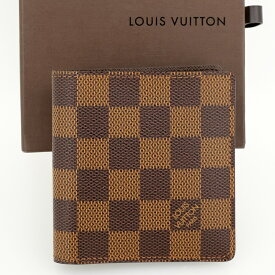 【新品同様】LOUIS VUITTON ルイヴィトン ポルト ビエ・6カルト クレディ 二つ折り財布（小銭入れなし）ダミエ N61666 箱 保存袋 【中古】