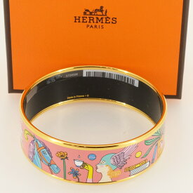 【未使用品】HERMES エルメス ティーフォーツー プリント エナメル バングル ブレスレット 5734596 箱 保存袋 【新古品】