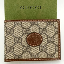 【未使用品】GUCCI グッチ インターロッキング ミニウォレット 二つ折り財布（小銭入れなし） 673001 箱 保存袋