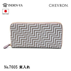 印傳屋 印伝 財布 長財布 小銭入れ CHEVRON シェブロン 伝統工芸品 甲州印伝 鹿革 漆 オリジナル ブランド 日本製 No.7605