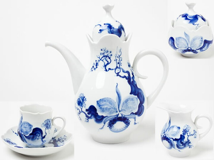 楽天市場】マイセン ブルーオーキッド コーヒーセット（コーヒーポット  