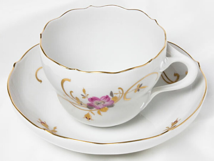 楽天市場】マイセン/meissen（金彩 花柄）ティーカップ＆ソーサー 箱 