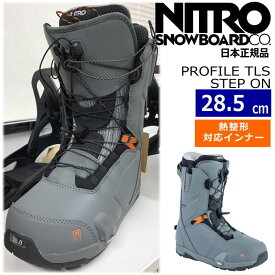 23-24 NITRO PROFILE TLS STEP ON カラー:Charcoal 28.5cm ナイトロ プロファイル メンズ スノーボードブーツ スピードレース 熱成型対応 日本正規品