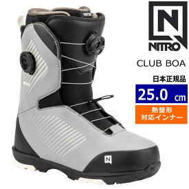【早期予約商品】 24-25 NITRO CLUB BOA カラー:CHARCOAL BLACK 25cm ナイトロ クラブ メンズ スノーボードブーツ ダブルボア ダイヤル式 熱成型対応 日本正規品