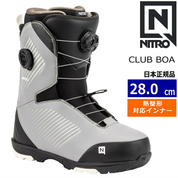 楽天市場】【即納】 24-25 NITRO CLUB BOA ｶﾗｰ:CHARCOAL BLACK 28cm 