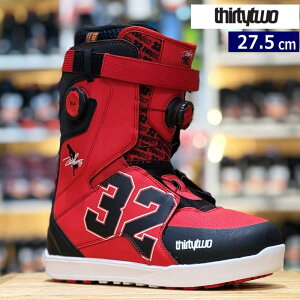 25-26 THIRTYTWO LASHED ZEB DOUBLE BOA �J���[:BLK RED 27.5cm �T�[�e�B�[�c�[ ���[�X�h�[�u �����Y �X�m�[�{�[�h�u�[�c �_�u���{�A �_�C������ �M���^�Ή� �^���� ���{���K�i