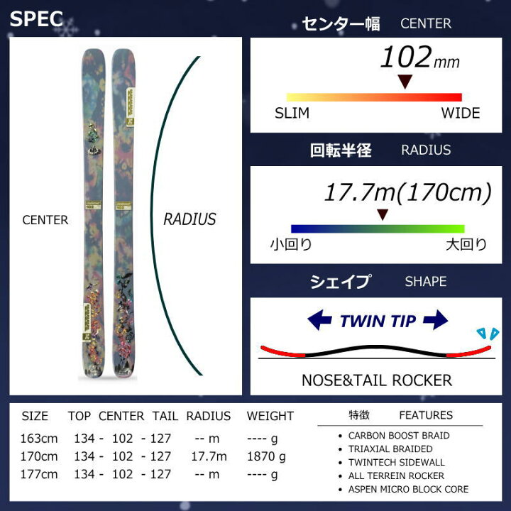 楽天市場】K2 RECKONER 102[170cm/102mm幅] 24-25 ケーツー リコナー 
