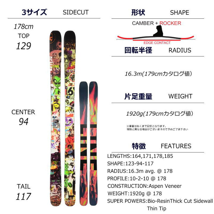 楽天市場】LINE CHRONIC 94+ATTACK 11 GW[171cm/センター幅94mm幅 