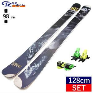 [128cm/98mm幅]22-23 GR ski life Saltoro+AAATTACK2 1314 ジーアールスキーライフ サルトロ フリースキー＋ビンディングセット ショートスキー ファンスキー スキーボード ノーズテールロッカー 日本正規