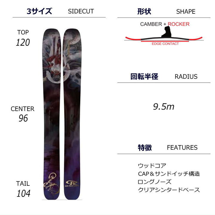 楽天市場】GR ski life Klesha[108cm/96mm幅] 24-25 ジーアールスキー 