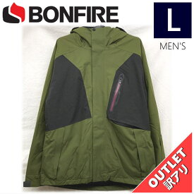 【OUTLET】 BONFIRE SERAC STRETCH MAPPED 3 IN 1 JKT カラー:OLIVE Lサイズ メンズ スノーボード スキー ジャケット JACKET アウトレット