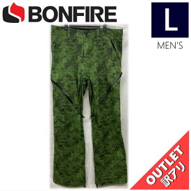 【OUTLET】 BONFIRE ZONE 2L STRETCH PNT カラー:GREEN WATERCOLOR Lサイズ メンズ スノーボード スキー パンツ PANT アウトレット