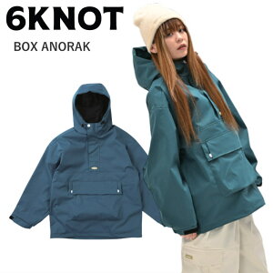 ◎ 24-25 6KNOT BOX ANORAK JKT カラー:TEAL GREEN 6K2405 シックスノット スノーボード スノボウェア レディース オーバーサイズ アノラックジャケット JACKET ライトウェア 2024-2025 日本正規品