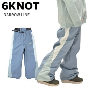 ◎ 24-25 6KNOT NARROW LINE PNT カラー:MAT BLUE 6K2408 シックスノット スノーボード スノボウェア レディース オーバーサイズ パンツ PANTS ライトウェア 2024-2025 日本正規品