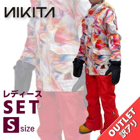 【OUTLET スノボウェア上下セット】 NIKITA HAWTHORNE PRINT JKT WHITE PINE STRETCH PNT Sサイズ ニキータ ジャケット パンツ ウーマンズ レディース スノーボード スキー 型落ち アウトレット 日本正規品