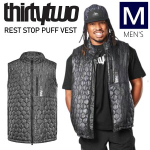 �� 25 THIRTYTWO REST STOP PUFF VEST �J���[:BLACK CHARCOAL �w�����C�h �X�m�{�E�F�A ���o�[�V�u�� �x�X�g 24-25 �^���� �����f�� ���{���K�i 2024-2025