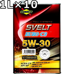 XmR XFg[ C3 5W-30 C3 SP/CF-4 GXeztVZeBbN 1L×10  SUNOCO SVELT EURO