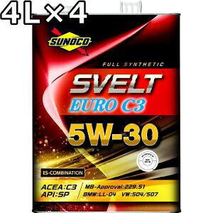 �X�m�R �X���F���g���[�� C3 5W-30 C3 SP/CF-4 �G�X�e���z���t���V���Z�e�B�b�N 4L×4 �������� SUNOCO SVELT EURO