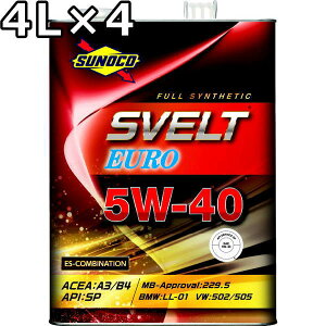 XmR XFg[ 5W-40 A3/B4 SP/CF-4 GXeztVZeBbN 4L×4  SUNOCO SVELT EURO