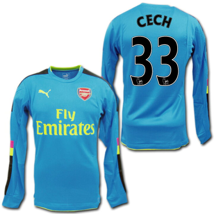 楽天市場】【送料無料】アーセナル 16/17 GK（水色） 長袖 #33 CECH 