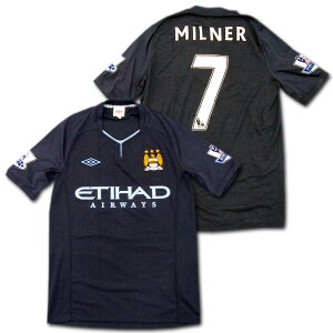 【選手支給品】マンチェスターシティ 10/11 アウェイ 半袖 # 7 ジェイムズ・ミルナー EPLパッチ