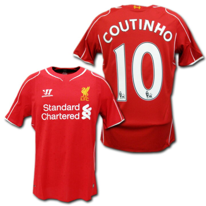 楽天市場 14 15 リバプール ホーム 赤 10 Coutinho コウチーニョ Warrior製 マーキングモデル O K A フットボール