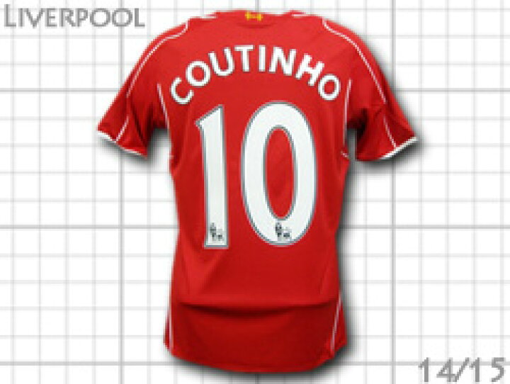 楽天市場 14 15 リバプール ホーム 赤 10 Coutinho コウチーニョ Warrior製 マーキングモデル O K A フットボール