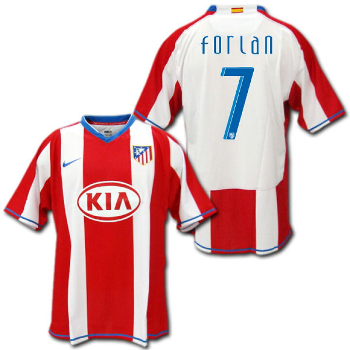楽天市場 選手用 アトレチコ マドリード 07 08 ホーム 赤白 7 Forlan フォルラン Uefaカップパッチ付 ナイキ製 O K A フットボール