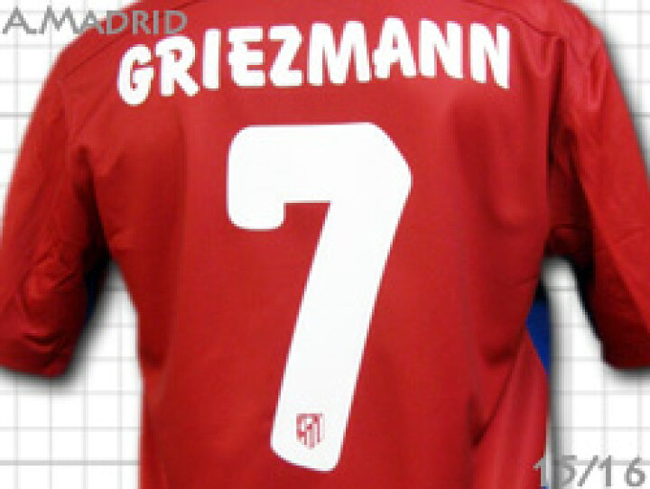 楽天市場】アトレチコ・マドリード 15/16 ホーム (赤白) # 7 GRIEZMANN 