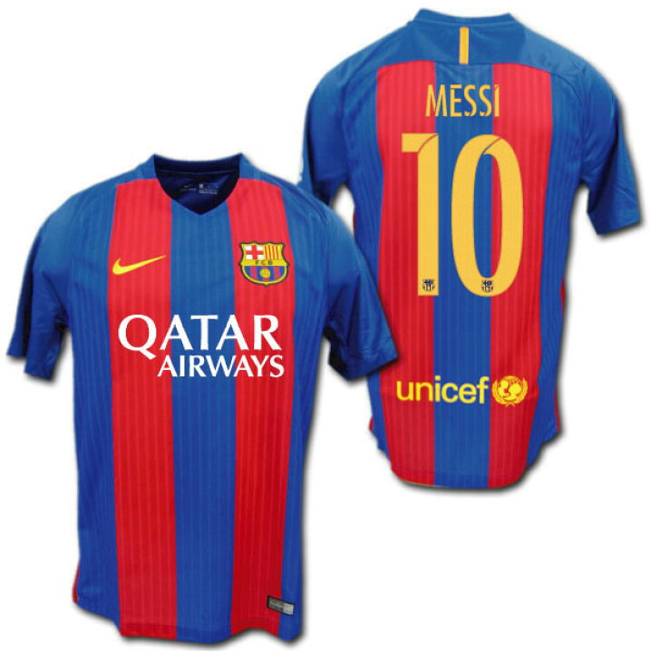 楽天市場 Fcバルセロナ 16 17 ホーム 青赤 10 Messi メッシ ナイキ製 O K A フットボール