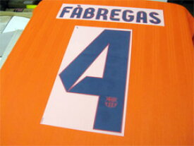 FCバルセロナ　12/13　アウェイ用　オフィシャルナンバー【#4 FABREGAS】　単品販売！