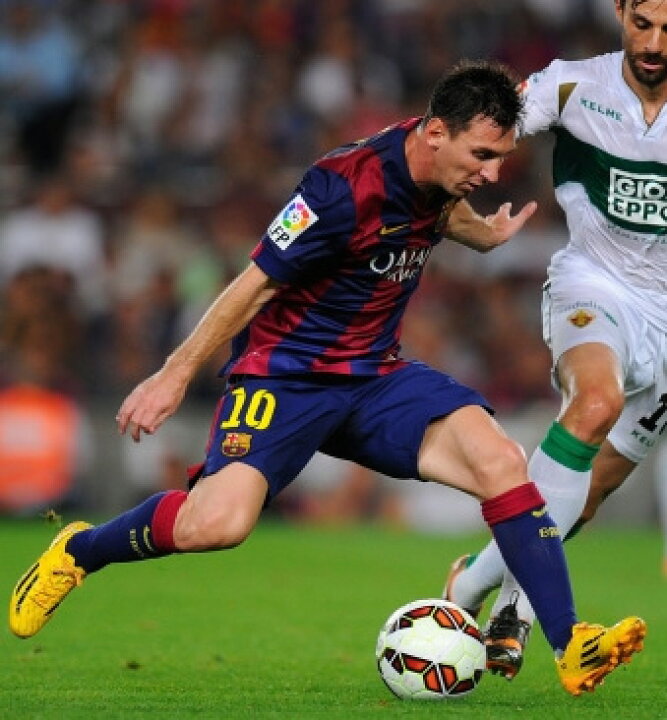 FCバルセロナ 14 15 ホーム 10 MESSI リオネル・メッシ ナイキ製 マーキング済モデル O K A フットボール