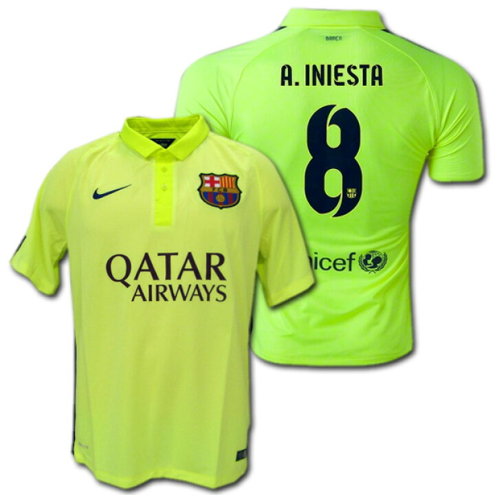 楽天市場】FCバルセロナ 14/15 3rd（黄色） #8 A.INIESTA イニエスタ 