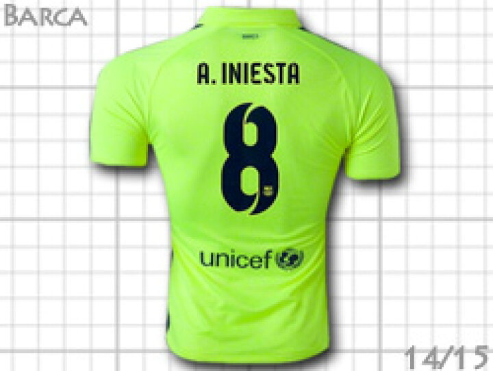 楽天市場】FCバルセロナ 14/15 3rd（黄色） #8 A.INIESTA イニエスタ 