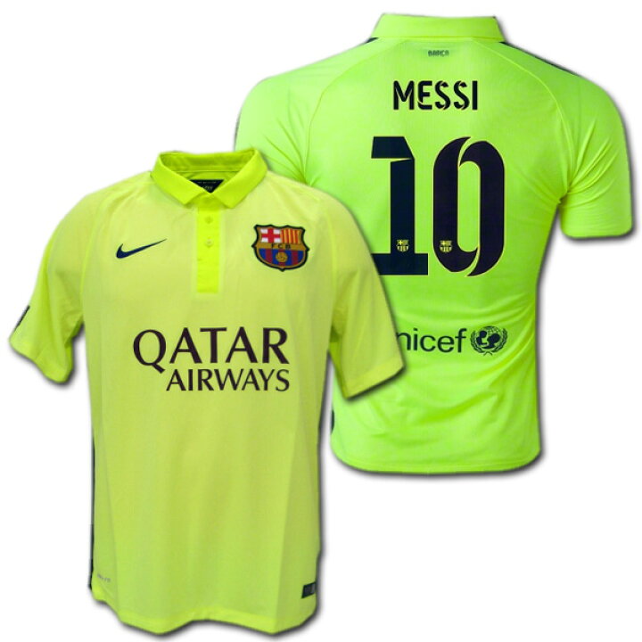 楽天市場】FCバルセロナ 14/15 3rd（黄色） #10 MESSI リオネル 