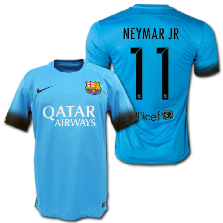楽天市場 Fcバルセロナ 15 16 サード 水色 11 Neymar Jr ネイマール Nike 公式カード無料 O K A フットボール