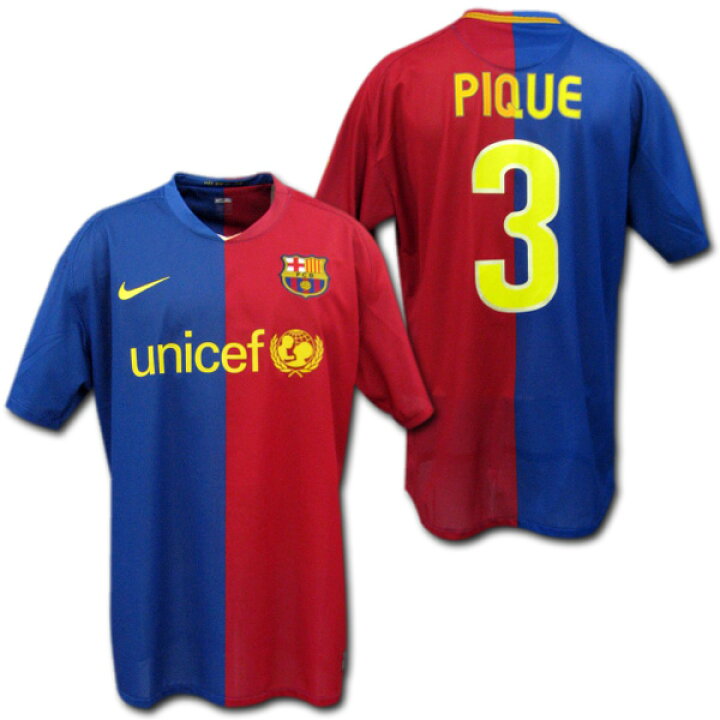楽天市場】【選手用】08/09 バルセロナ ホーム ＃3 PIQUE ピケ 選手用 