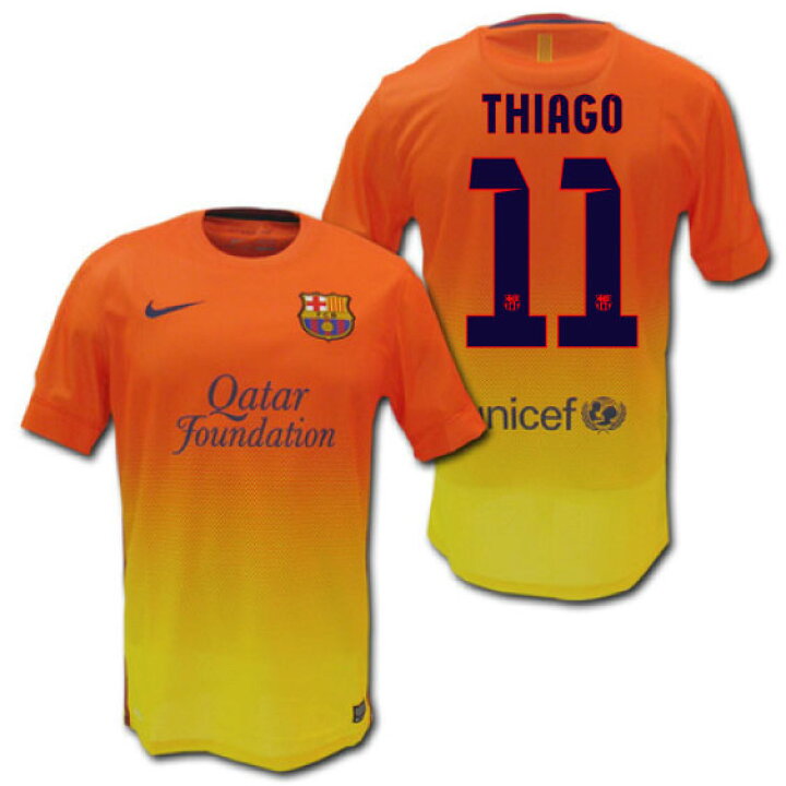 楽天市場】FCバルセロナ 12/13 アウェイ (オレンジx黄) #11 THIAGO 