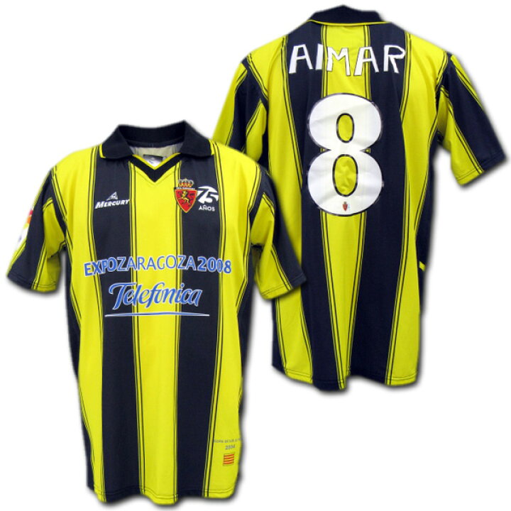 楽天市場 日本未入荷 選手用 レアル サラゴサ 07 08前期 アウェイ 黄黒 8 Aimar アイマール マーキュリー製 O K A フットボール