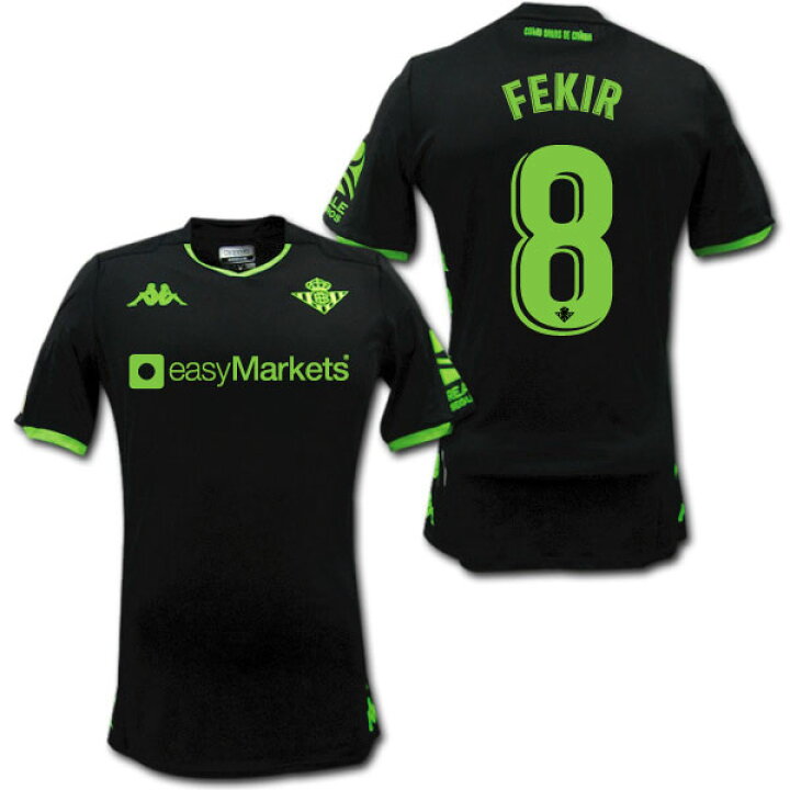 楽天市場 19 レアル ベティス アウェイ 黒 オーセンティック 8 Fekir フェキル Kappa メール便送料無料 O K A フットボール