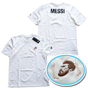 MESSI　ICON　刺繍Tシャツ　白　リオネル・メッシ　adidas　アルゼンチン代表　【メール便送料無料】