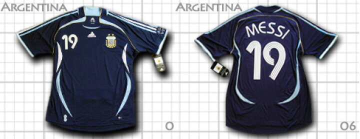 楽天市場】アルゼンチン代表 2006 アウェイ（紺） #19 MESSI リオネル 