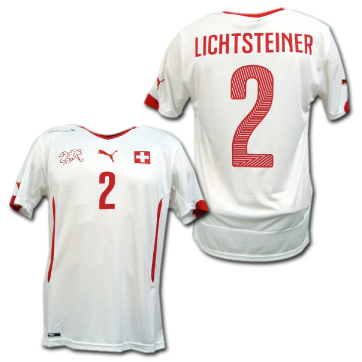 楽天市場 14 スイス代表 Away 白 2 Lichtsteiner リヒトシュタイナー Puma製 マーキング済み O K A フットボール