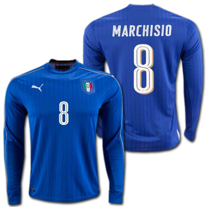 楽天市場 イタリア代表 16 ホーム 青 8 Marchisio マルキジオ 長袖 プーマ O K A フットボール