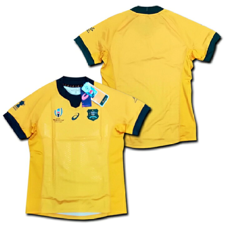 Asics アシックス ラグビーワールドカップ 19 オーストラリア ワラビーズ 半袖ポロシャツ サイズ3xl イエロー グリーン Web限定