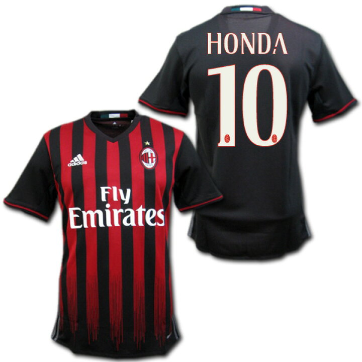 楽天市場 Acミラン 16 17 ホーム 赤黒 10 Honda 本田 圭佑 アディダス製 O K A フットボール
