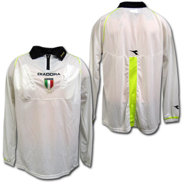 イタリアセリエAで採用されたデザイン。 【セリエA採用】 04/05 セリエA レフリーシャツ（白） 長袖 DIADORA