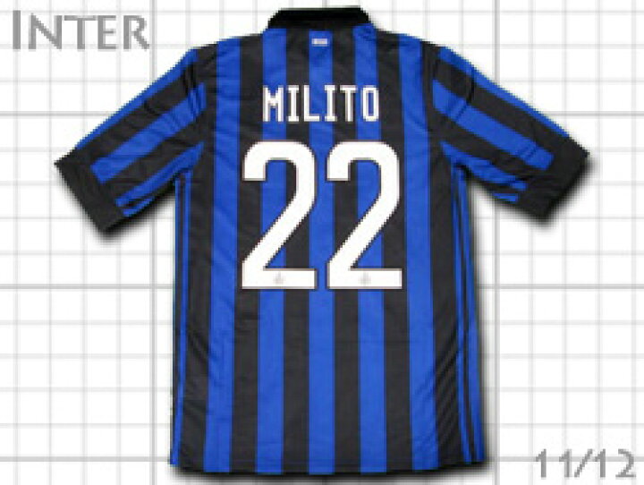 楽天市場】【引退記念】 11/12 インテル ホーム (青黒) #22 MILITO 