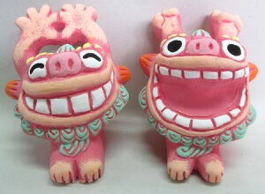 米子焼ワッショイ ピンク シーサーSサイズ